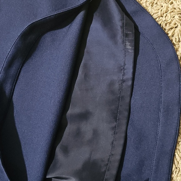 Trina Turk Shift Dress Navy Blue Beaded Neckline 6 Medium - Picture 3 of 7